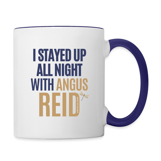 I Stayed Up All Night Mug, 11oz - white/cobalt blue